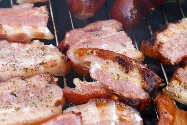 Barbacoa con deliciosa carne a la parrilla — Foto de Stock