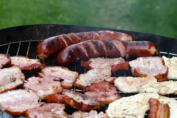 Barbacoa con deliciosa carne a la parrilla —  Fotos de Stock