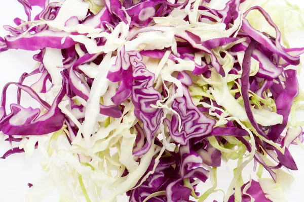 White and Red Cabbage on White Background — Stock Photo, Image