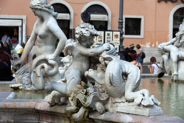 Piazza navona, Neptun-kút Róma, — Stock Fotó