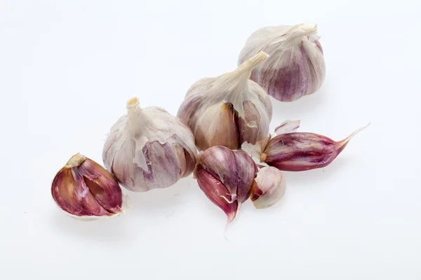 Fresh garlic on white background — Stock Photo, Image