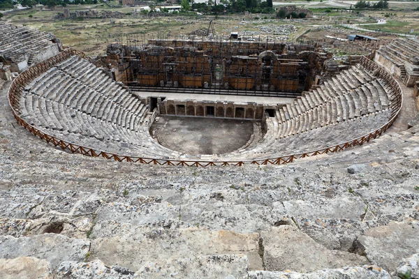 Ruinas de teatro en Hieropolis, Pamukkale, Turquía —  Fotos de Stock