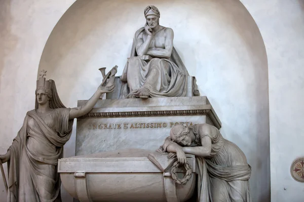 Florencie - santa croce.tomb dante Alighieri — Stock fotografie