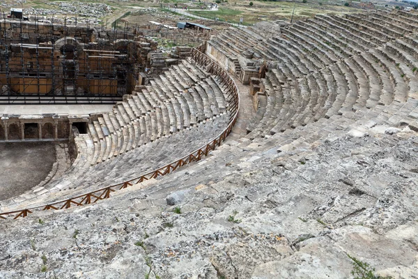 Teater ruiner i hieropolis, pamukkale — Stockfoto