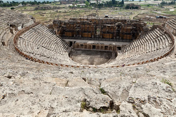Theater ruins in Hieropolis, Pamukkale, Turkey — Stock Photo, Image
