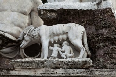 Roma - heykel ve piazza del popolo Çeşmesi