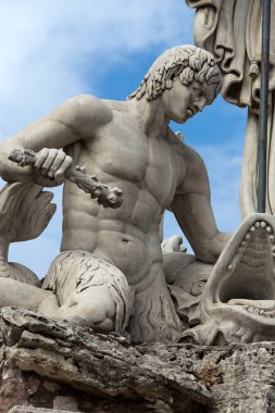 Rome - Fountain of Neptune in Piazza Popolo clipart