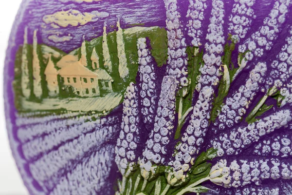 Kynttilä laventeli kukkia. Aromaterapian käsite — kuvapankkivalokuva