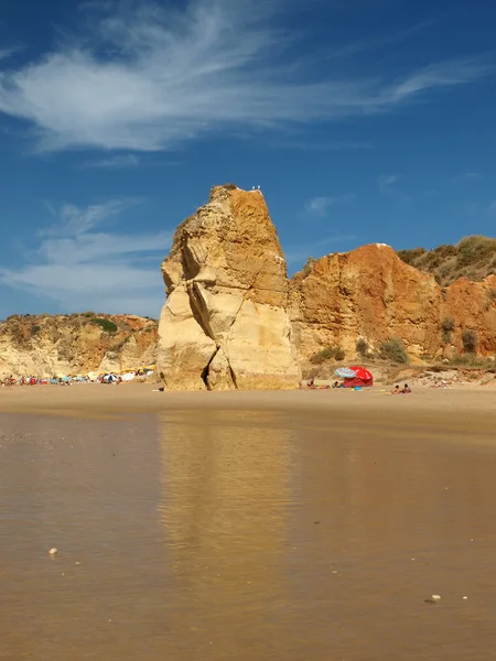 Algarve bölgesindeki huzurlu Praia de Rocha sahilinin bir bölümü.. — Stok fotoğraf