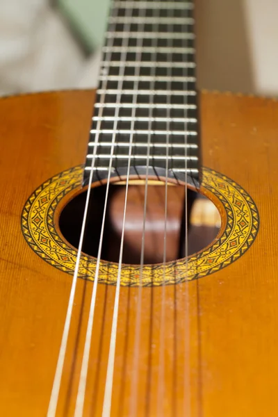 Close up of acoustic guitar — Stock Photo, Image