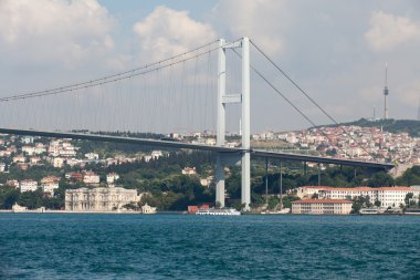 İstanbul - Boğaziçi Köprüsü bağlarken Avrupa ve Asya