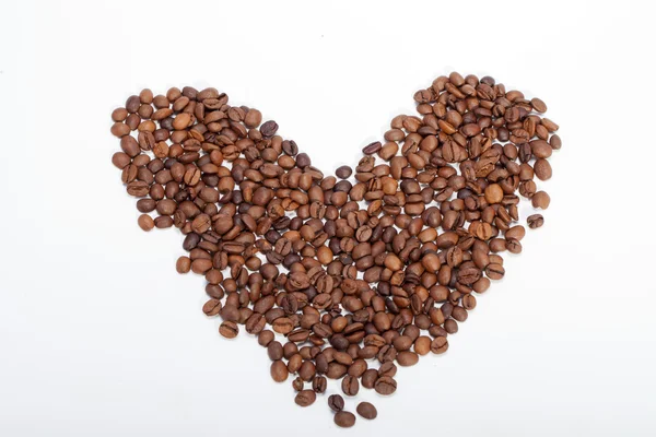 咖啡豆与白色的咖啡豆紧密相连 — 图库照片