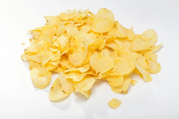 Potatis chips isolerad på vit bakgrund — Stockfoto