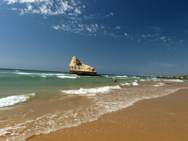 Część idyllicznej plaży Praia de Rocha w regionie Algarve. — Zdjęcie stockowe