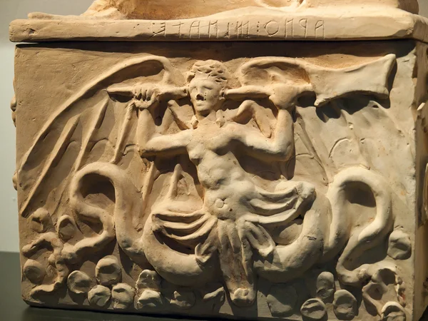 古代エトルリア美術。キウージ、トスカーナの石棺. — ストック写真