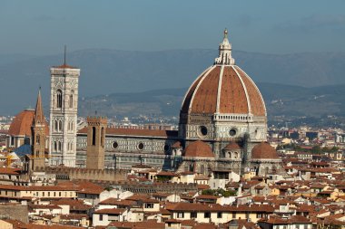 Floransa İtalya katedral Michelangelo'nun piazza görünümünden