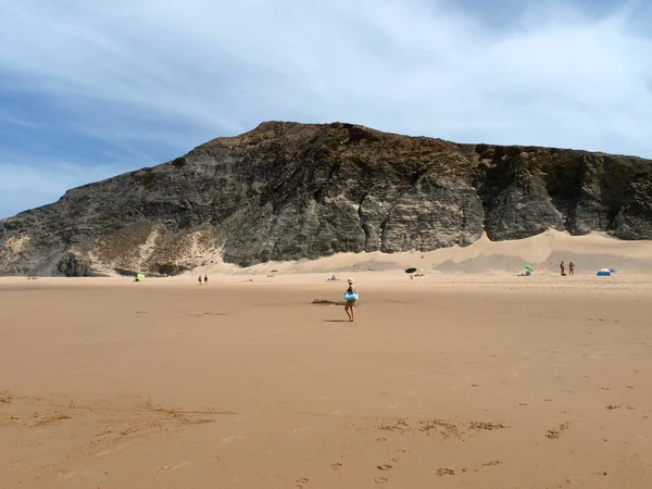 Una sección de la idílica playa de Praia de Rocha en la región del Algarve . —  Fotos de Stock