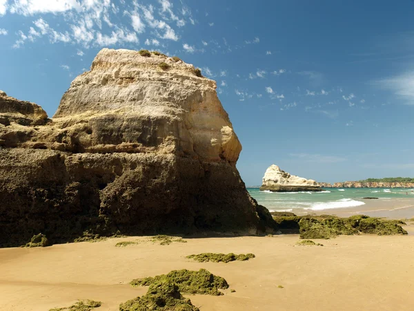 Część idyllicznej plaży Praia de Rocha w regionie Algarve. — Zdjęcie stockowe