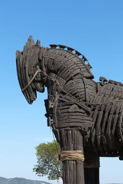 La copia del caballo de madera de Troya en Canakkale, Turquía — Foto de Stock