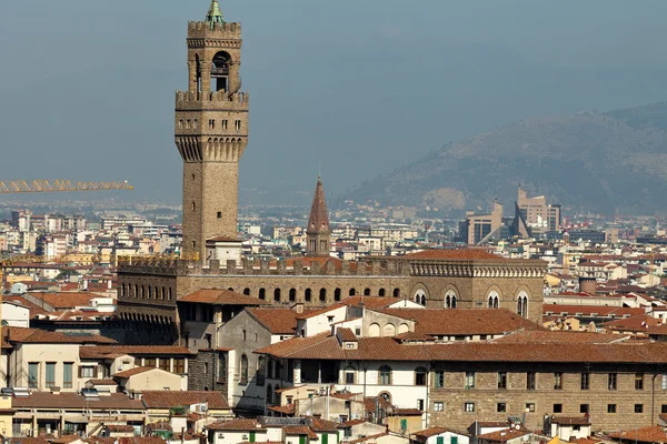 Florencja - widok na Pałac vecchio od piazzale michelangelo — Zdjęcie stockowe