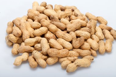 tatlı beyaz zemin üzerine kurutulmuş fıstık