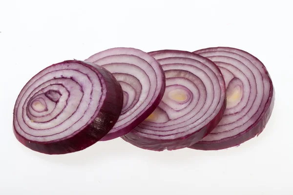 Sliced onion isolated on white — Stock Photo, Image