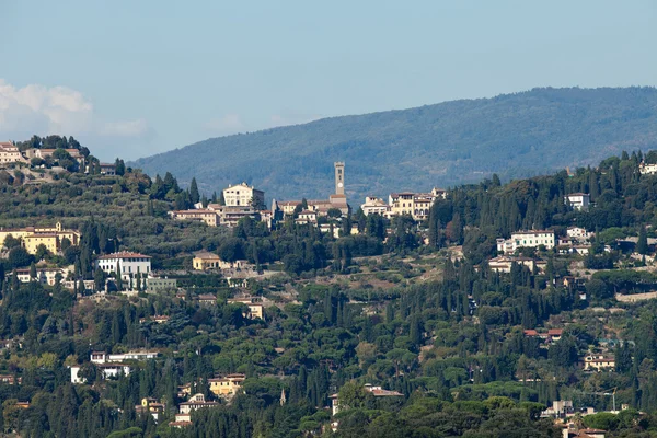 Florença - a vista sobre Fiesole a partir da cúpula Duomo — Fotografia de Stock