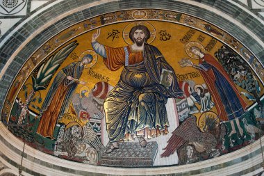 Floransa - mozaik san Miniato kilisenin cephe üzerinde