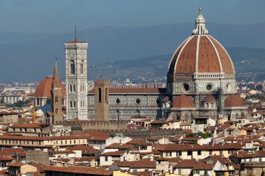 Floransa İtalya katedral Michelangelo'nun piazza görünümünden