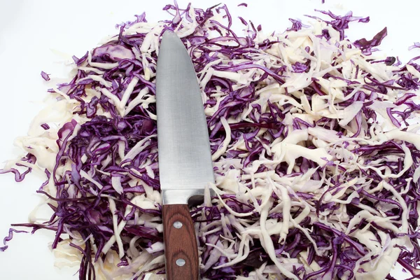 Red Cabbage cross section on White Background — Stock Photo, Image