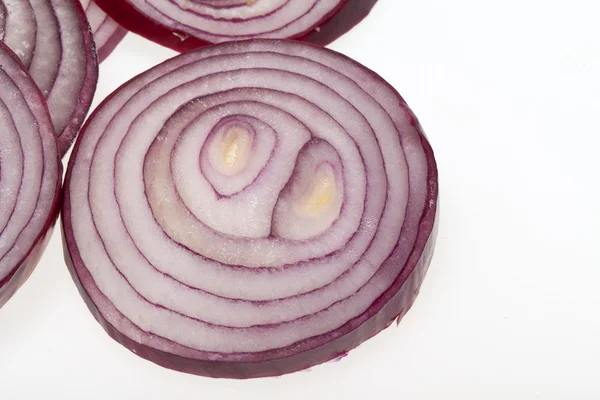 Sliced onion isolated on white — Stock Photo, Image