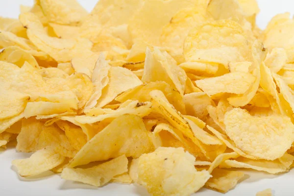 Potatis chips isolerad på vit bakgrund — Stockfoto