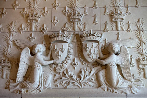 Heraldické motivy v zámku amboise. .Valley řeky loire. Francie — Stock fotografie