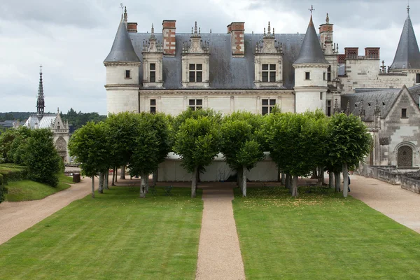 Amboise hrad .valley řeky Loiry. Francie — Stock fotografie