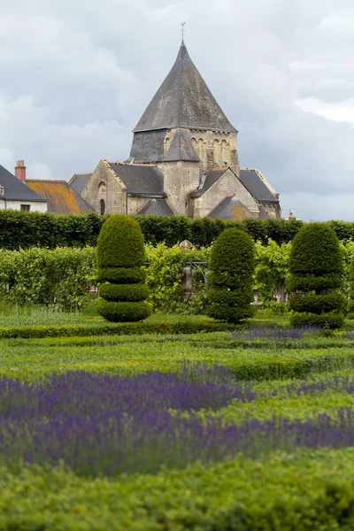 Jardines y Chateau de Villandry en el Valle del Loira en Francia — Foto de Stock