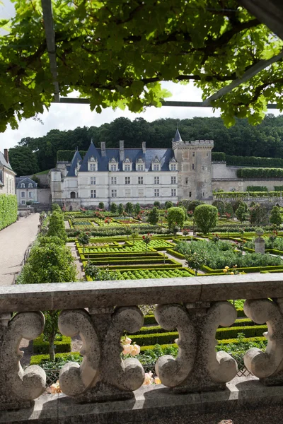 Trädgårdar och chateau de villandry i Loiredalen i Frankrike — Stockfoto