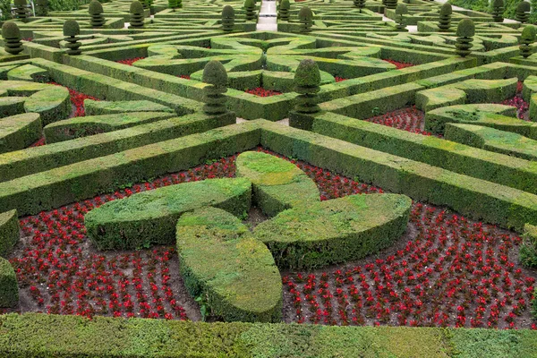 Esplêndidos jardins decorativos em castelos na França — Fotografia de Stock