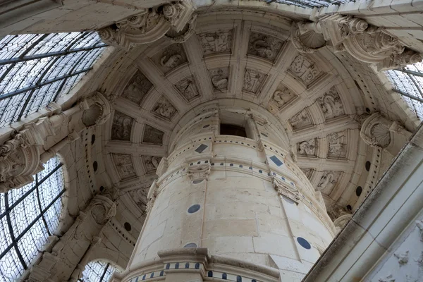 Ceiling of the staircase from castle of Chambord , France — Stock Photo, Image