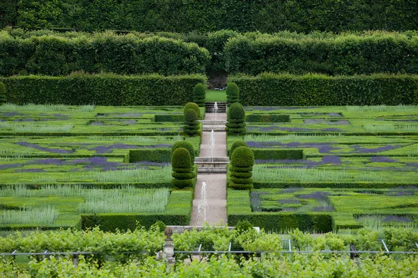 Gardens and Chateau de Villandry in the Loire Valley in France — стоковое фото