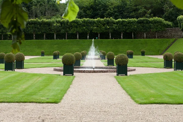 Splendides jardins décoratifs dans les châteaux de France — Photo