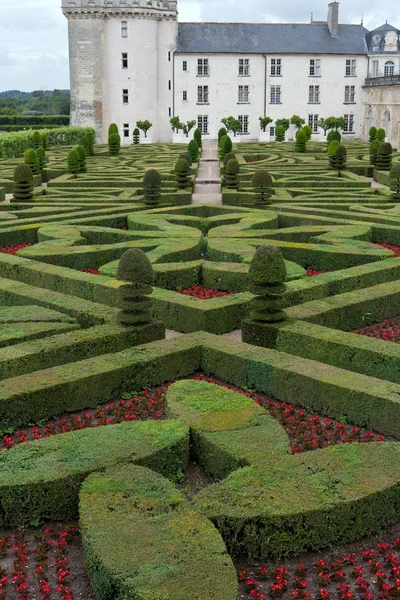 Giardini e Chateau de Villandry in Valle della Loira in Francia — Foto Stock