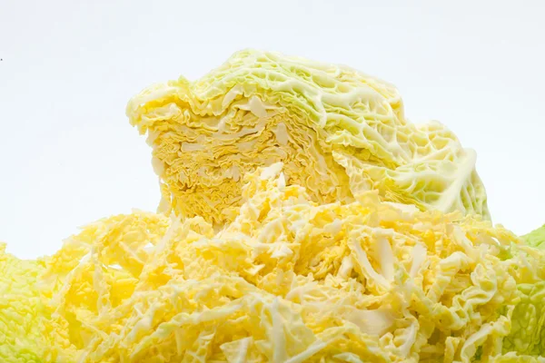 Fresh savoy cabbage isolated on white background — Stock Photo, Image