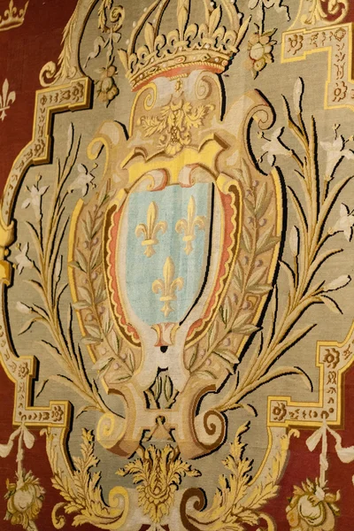 Heraldické motivy v zámku chambord. — Stock fotografie