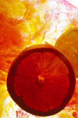 dilim portakal suyu. yakın çekim