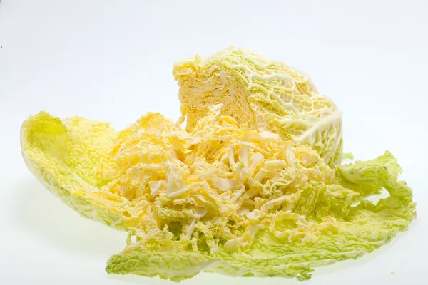 Fresh savoy cabbage leaf as a texture — Stock Photo, Image