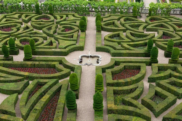 Splendidi giardini decorativi nei castelli in Francia — Foto Stock