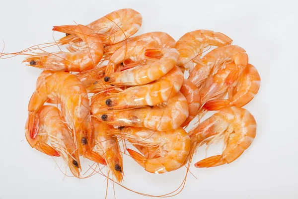 Fresh shrimp isolated on a white background — Stock Photo, Image