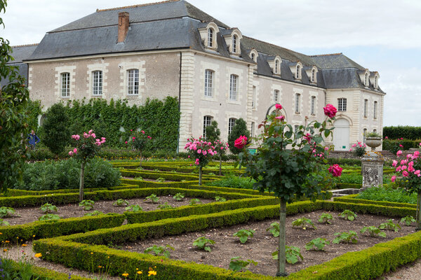 Kitchen garden in Chateau de Villandry. Loire Valley, France