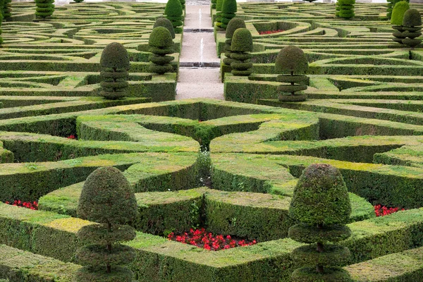 Splendides jardins décoratifs dans les châteaux de France — Photo