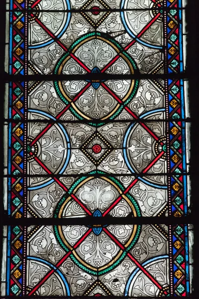 Stained glass windows of Saint Gatien cathedral in Tours, France. — Stock Photo, Image